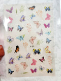 Y-91 STICKER ROSE & BLUE BUTTERFLY