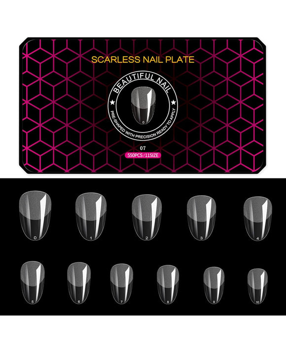 CAJA DE UÑAS 07 SOFT GEL TIPS 550 SCARLESS CORTAS ALMENDRADAS SCARLESS