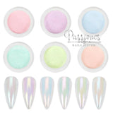 AURORA TRANSPARENT NAIL POWDER 6 COLORES A ESCOGER