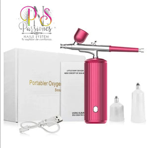 279L AIRBRUSH PORTABLER OXYGEN INJECTOR RECHARGEABLE ROSE RED