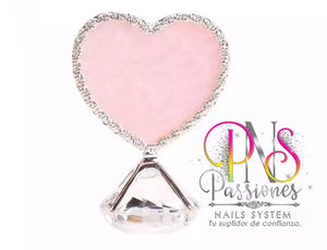 23H HEART DISPLAY RING/MANICURE COLOR (SILVER  &PINK)
