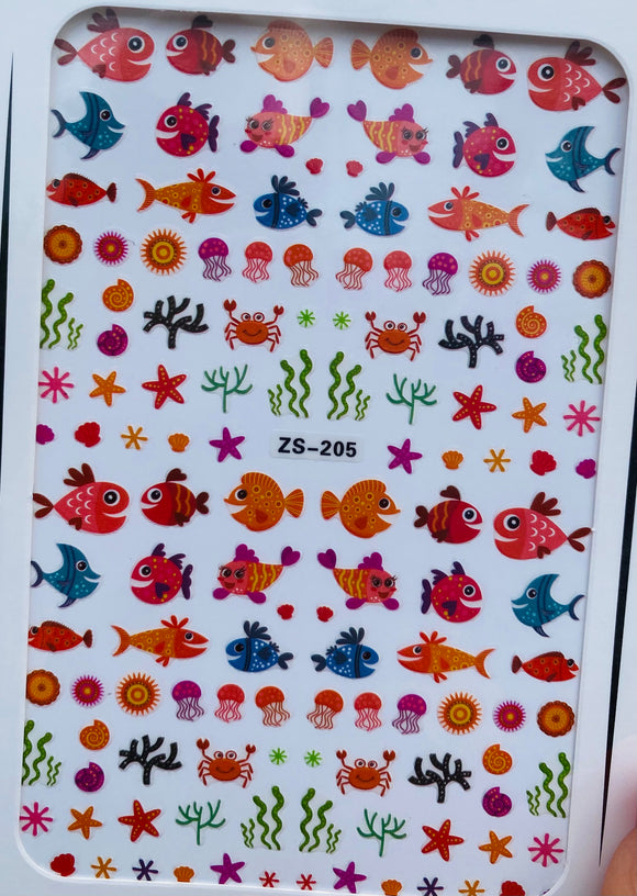 ZS-205 STICKER SEAWEED AND FISH SUMMER