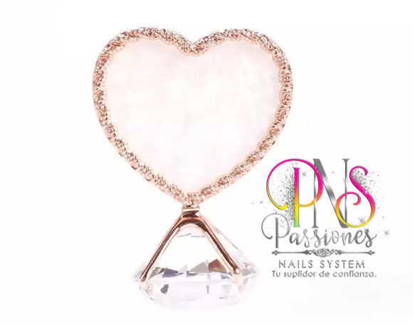 21H HEART DISPLAY RING/MANICURE COLOR (ROSE GOLD & WHITE)