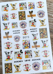 D073 STICKER MICKEY & MINNIE MOUSE DISNEY