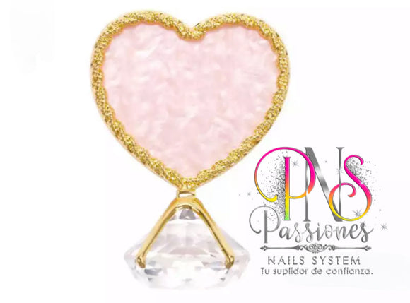 19H HEART DISPLAY RING/MANICURE COLOR (GOLD & PINK)