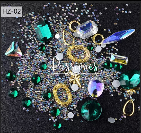 82P RHINESTONE GREEN MIX 02