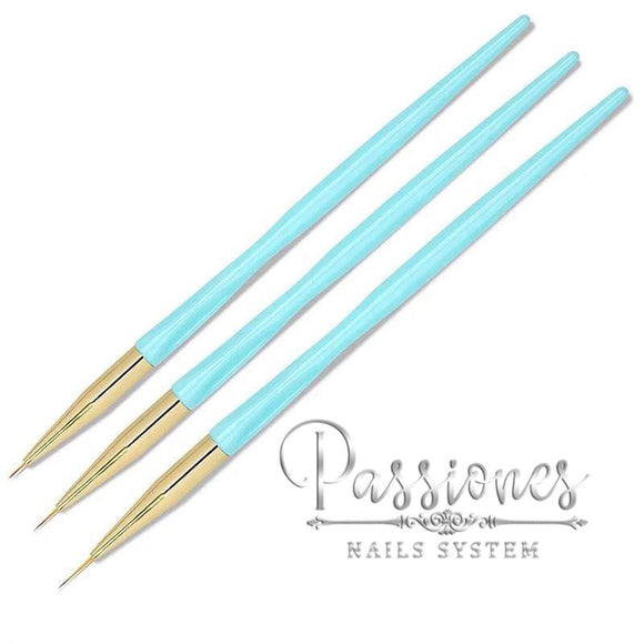 77D PINCELES LINEALES  COLOR AQUA ( 3PCS)